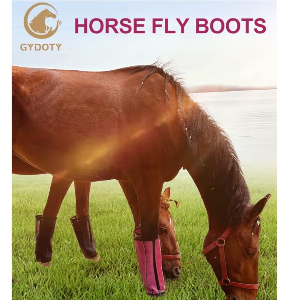 1 Pair Horse Fly Boots Upgrade Mesh Horse Leggins Protection